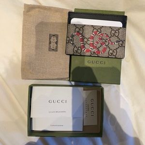 Gucci GG Supreme Kingsnake Canvas Cardholder